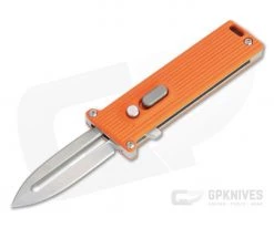D Rocket Design Tallin Satin M390 Orange G10 Single Action CA Legal OTF Automatic
