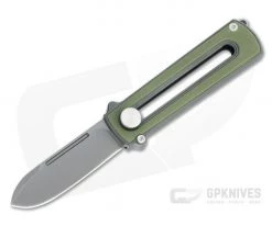 D Rocket Design Zr BarloX Black PVD M390 Green G10 Zirconium Manual OTF Knife