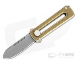 D Rocket Design Al Br BarloX Black PVD M390 Brown G10 Al Bronze Manual OTF Knife