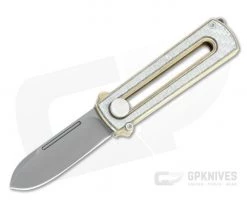 D Rocket Design Al Br BarloX Black PVD M390 Silver Carbon Fiber Al Bronze Manual OTF Knife