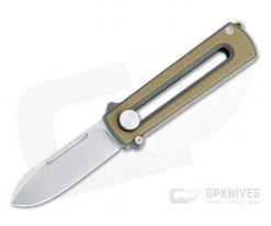 D Rocket Design Zr BarloX Stonewashed M390 Brown G10 Zirconium Manual OTF Knife