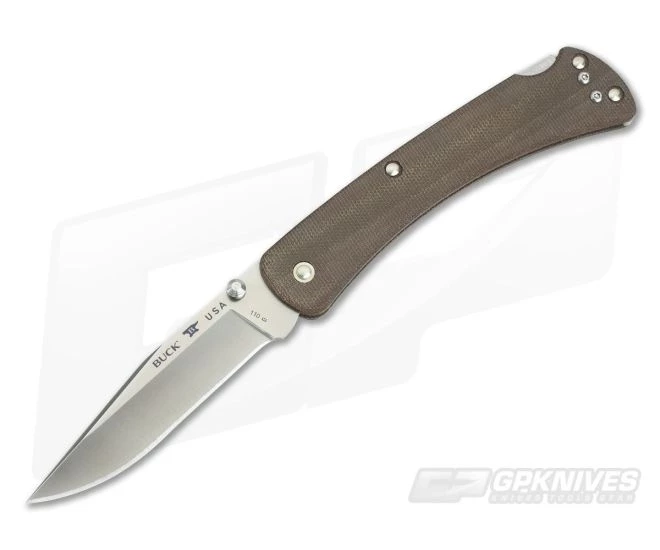 Buck 110 Slim Pro Brown Canvas Micarta S30V Folding Lock Back 0110BRS4 3 Buck 110 Slim Pro Brown Canvas Micarta S30V Folding Lock Back 0110BRS4