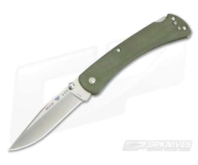 Buck 110 Slim Pro OD Green Canvas Micarta S30V Folding Lock Back 0110ODS4 3 Buck 110 Slim Pro OD Green Canvas Micarta S30V Folding Lock Back 0110ODS4