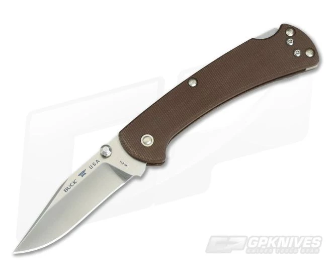 Buck 112 Slim Pro Ranger Brown Canvas Micarta S30V Folding Lock Back 0112BRS6 3 Buck 112 Slim Pro Ranger Brown Canvas Micarta S30V Folding Lock Back 0112BRS6