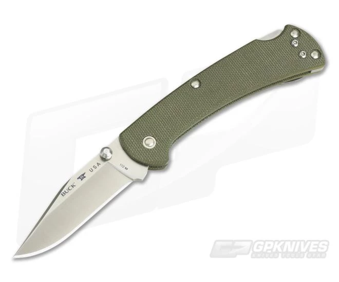 Buck 112 Slim Pro Ranger OD Green Canvas Micarta S30V Folding Lock Back 0112ODS6 3 Buck 112 Slim Pro Ranger OD Green Canvas Micarta S30V Folding Lock Back 0112ODS6