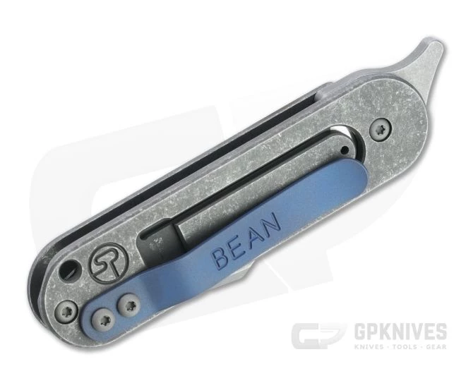 Serge Knife Co. Bean Flipper Mid-Tech Harpoon Acid Washed Nitro-V Blue Window Titanium Slip Joint 011 4 Serge Knife Co. Bean Flipper Mid-Tech Harpoon Acid Washed Nitro-V Blue Window Titanium Slip Joint 011 - Image 2