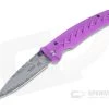 Mcusta Fusion San Mai Damascus Purple Aluminum Liner Lock Folding Knife 0162D -EDC (Every Day Carry) Shop 0162d 1