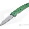 Mcusta Fusion San Mai Damascus Green Aluminum Liner Lock Folding Knife 0163D -EDC (Every Day Carry) Shop 0163d 4