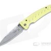 Mcusta Fusion San Mai Damascus Yellow Aluminum Liner Lock Folding Knife 0164D