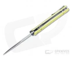 Mcusta Fusion San Mai Damascus Yellow Aluminum Liner Lock Folding Knife 0164D -EDC (Every Day Carry) Shop 0164d 3 2