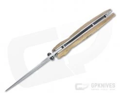 MCusta Sengoku Toyotomi Hideyoshi San Mai Damascus Yellow Pakka Wood Liner Lock Folder 0182D 8 MCusta Sengoku Toyotomi Hideyoshi San Mai Damascus Yellow Pakka Wood Liner Lock Folder 0182D -EDC (Every Day Carry) Shop 0182d 3