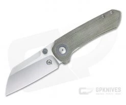 Christensen Knifeworks Maverick S Liner Lock Satin M390 OD Green Micarta Folder