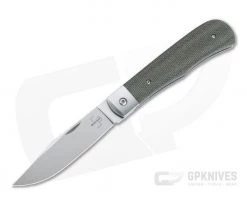 Boker Plus Bonfire Trapper Satin D2 Green Micarta Liner Lock Front Flipper 01BO182