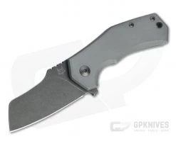 Fox Italicus M390 Sheepsfoot Acid Washed Titanium Frame Lock Flipper 01FX896