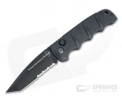Boker Kalashnikov 74 Automatic Tanto Part Serrated Black D2 Folding Knife 01KALS102N