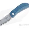 MCusta Petit San Mai Damascus Blue/Black Jute Micarta Liner Lock Front Flipper 0212D -EDC (Every Day Carry) Shop 0212d 1