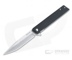 Buck 256 Decatur Stainless Steel Black G10 Liner Lock Flipper Folding Knife 0256BKS