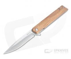 Buck 256 Decatur Stainless Steel Guibourtia Ehie wood Liner Lock Flipper Folding Knife 0256BRS