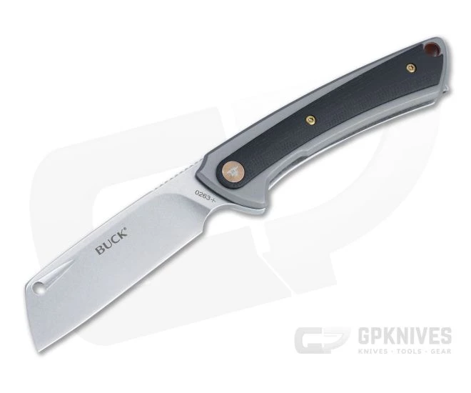 Buck 263 HiLine Cleaver Stonewashed D2 Black G10 Frame Lock Flipper 0263GYS 3 Buck 263 HiLine Cleaver Stonewashed D2 Black G10 Frame Lock Flipper 0263GYS