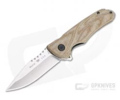Buck Sprint Pro Flipper Satin S30V Natural Canvas Micarta Folder 0841TNS