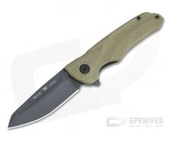 Buck Sprint Ops Flipper Coated S30V Green Canvas Micarta Folder 0843GRS