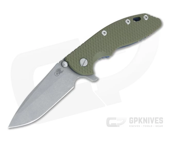 Hinderer XM-18 3.5" Working Finish S45VN Spanto OD Green G10 Battle Blue Tri-Way Flipper 0990 3 Hinderer XM-18 3.5" Working Finish S45VN Spanto OD Green G10 Battle Blue Tri-Way Flipper 0990