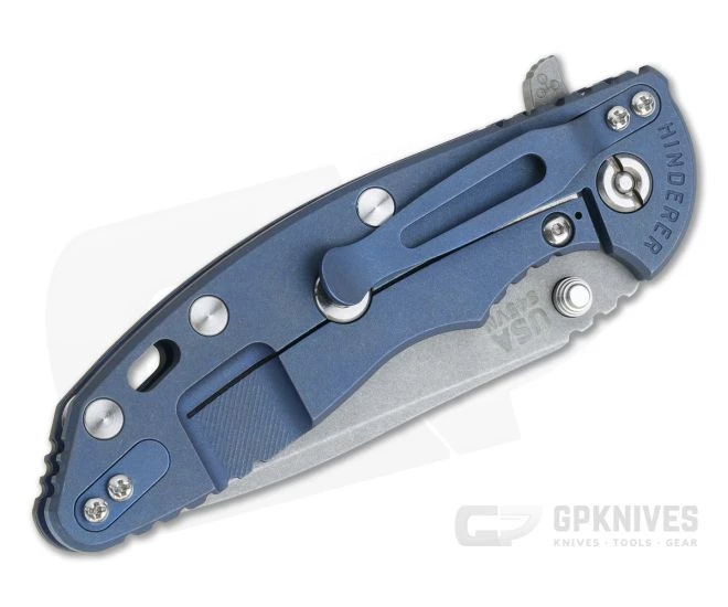 Hinderer XM-18 3.5" Working Finish S45VN Spanto OD Green G10 Battle Blue Tri-Way Flipper 0990 4 Hinderer XM-18 3.5" Working Finish S45VN Spanto OD Green G10 Battle Blue Tri-Way Flipper 0990 - Image 2