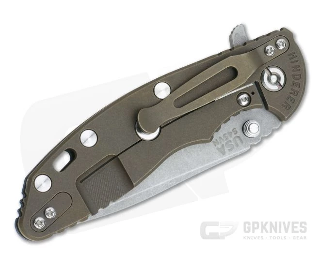 Hinderer XM-18 3.5" Working Finish S45VN Spanto Blue G10 Battle Bronze Tri-Way Flipper 0997 4 Hinderer XM-18 3.5" Working Finish S45VN Spanto Blue G10 Battle Bronze Tri-Way Flipper 0997 - Image 2