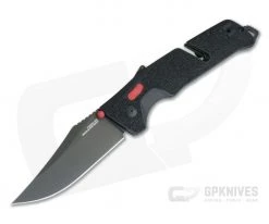 SOG Trident AT Black & Red Plain PVD D2 Black GRN AT-XR Lock Assisted Folder 11-12-01-57