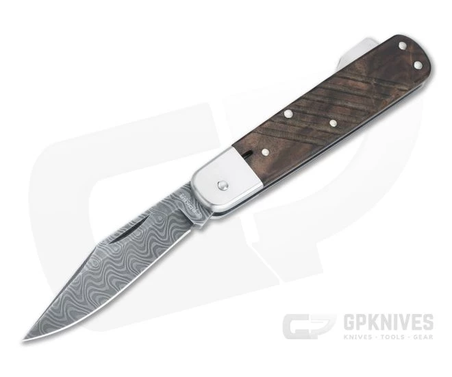 Boker Solingen 98k Nichols Damascus Walnut Lock Back Folder 110715DAM 3 Boker Solingen 98k Nichols Damascus Walnut Lock Back Folder 110715DAM