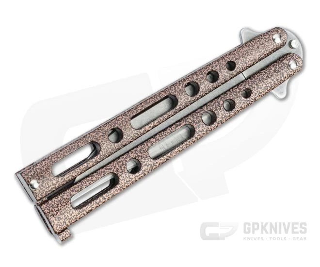 Bear and Son Cutlery Stonewashed Clip Point Copper Vein Butterfly Knife 117CVSW 4 Bear and Son Cutlery Stonewashed Clip Point Copper Vein Butterfly Knife 117CVSW - Image 2