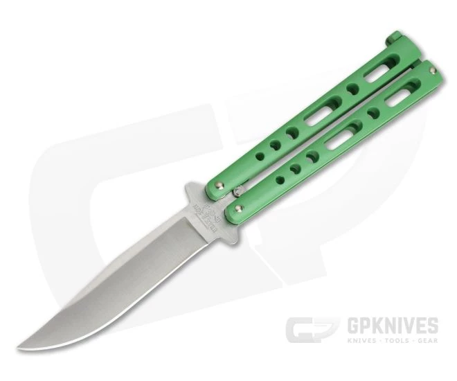 Bear and Son Cutlery Clip Point Green Butterfly Knife 117GR 3 Bear and Son Cutlery Clip Point Green Butterfly Knife 117GR