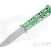 Bear and Son Cutlery Stonewashed Clip Point Green Butterfly Knife 117GRSW -EDC (Every Day Carry) Shop 117grsw 1