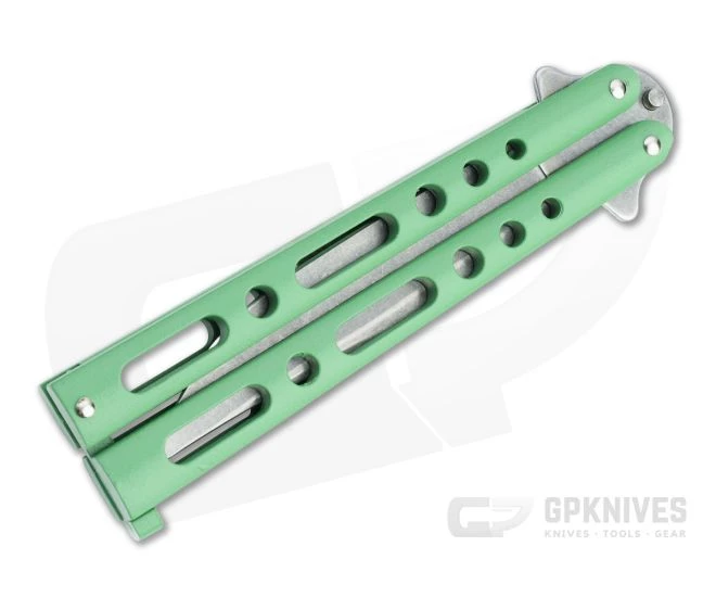 Bear and Son Cutlery Stonewashed Clip Point Green Butterfly Knife 117GRSW 4 Bear and Son Cutlery Stonewashed Clip Point Green Butterfly Knife 117GRSW - Image 2