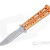 Bear and Son Cutlery Stonewashed Clip Point Orange Butterfly Knife 117ORSW -EDC (Every Day Carry) Shop 117orsw 1
