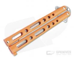 Bear and Son Cutlery Stonewashed Clip Point Orange Butterfly Knife 117ORSW -EDC (Every Day Carry) Shop 117orsw 2