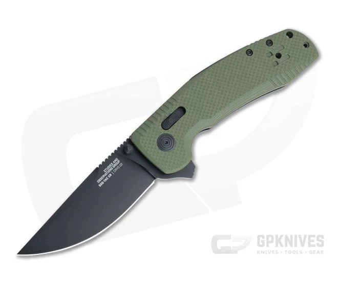 SOG TAC XR Black Plain D2 OD Green G10 XR Lock Flipper 12-38-02-57 3 SOG TAC XR Black Plain D2 OD Green G10 XR Lock Flipper 12-38-02-57