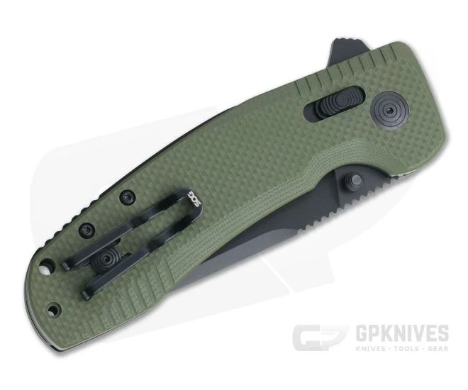 SOG TAC XR Black Plain D2 OD Green G10 XR Lock Flipper 12-38-02-57 4 SOG TAC XR Black Plain D2 OD Green G10 XR Lock Flipper 12-38-02-57 - Image 2