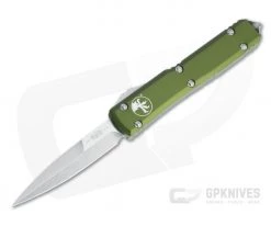 Microtech Ultratech Bayonet Stonewashed M390 OD Green OTF Automatic Knife 120-10OD