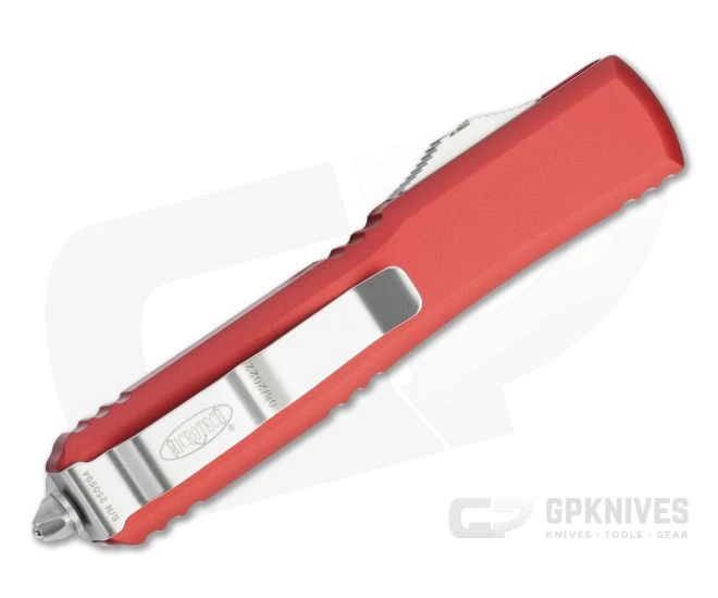 Microtech Ultratech Bayonet Stonewashed M390 Red OTF Automatic Knife 120-10RD 4 Microtech Ultratech Bayonet Stonewashed M390 Red OTF Automatic Knife 120-10RD - Image 2