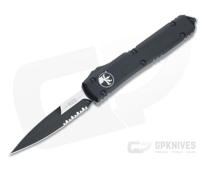 Microtech Ultratech Tactical Bayonet Part Serrated M390 Black OTF Automatic Knife 120-2T 3 Microtech Ultratech Tactical Bayonet Part Serrated M390 Black OTF Automatic Knife 120-2T