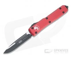Microtech Ultratech S/E Black M390 Drop Point Red OTF Automatic Knife 121-1RD