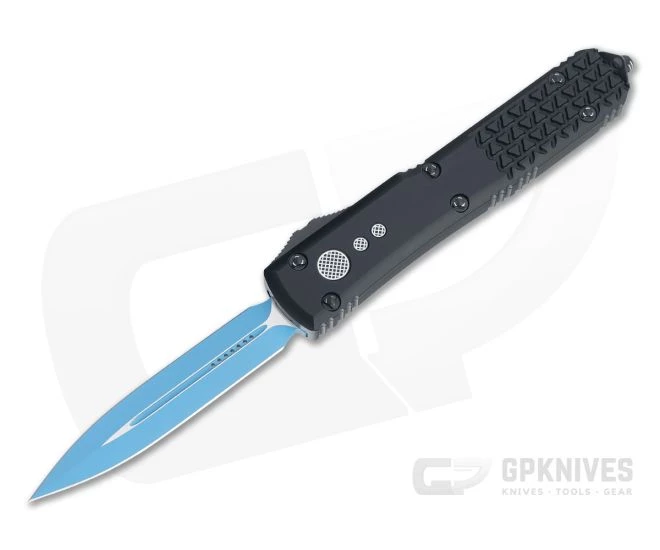 Microtech Ultratech D/E Signature Jedi Knight Blue Double Edge Black OTF Automatic Knife 122-1JK 3 Microtech Ultratech D/E Signature Jedi Knight Blue Double Edge Black OTF Automatic Knife 122-1JK