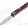 Microtech Ultratech D/E Satin M390 Double Edge Merlot OTF Automatic Knife 122-4MR -EDC (Every Day Carry) Shop 122 4mr m390 1