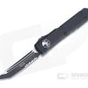 Microtech Ultratech Tactical Tanto Partially Serrated Black M390 OTF Automatic Knife 123-2T -EDC (Every Day Carry) Shop 123 2t m390 1