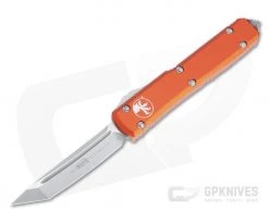Microtech Ultratech T/E Satin M390 Tanto Orange OTF Automatic Knife 123-4OR