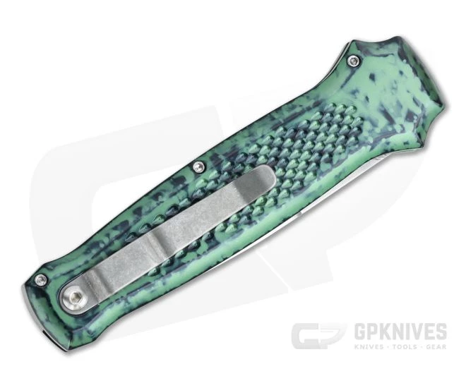 Piranha P12 Prowler Stonewashed 154CM Green Button Lock Automatic 4 Piranha P12 Prowler Stonewashed 154CM Green Button Lock Automatic - Image 2