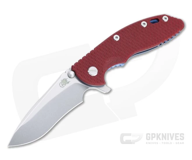 Hinderer XM-18 3.5" Recurve 20CV Red G10 Stonewashed Blue Tri-Way Flipper 1306 3 Hinderer XM-18 3.5" Recurve 20CV Red G10 Stonewashed Blue Tri-Way Flipper 1306