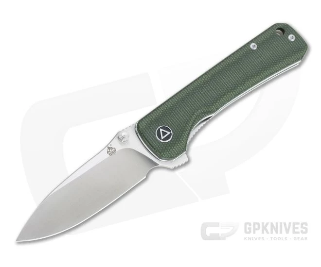 QSP Knives Hawk Satin 14C28N Green Micarta Liner Lock Flipper 3 QSP Knives Hawk Satin 14C28N Green Micarta Liner Lock Flipper