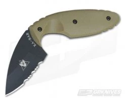 Kabar Small TDI Knife Coyote Brown Partially Serrated 1477CB